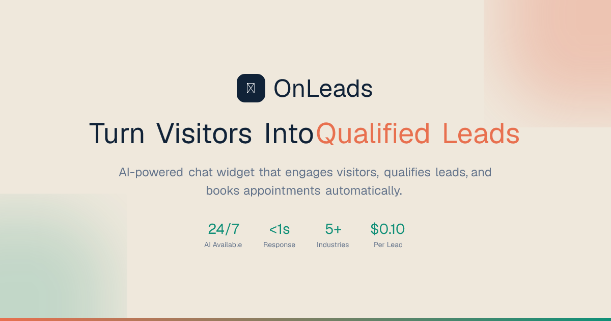 OnLeads — AI Chat Widget for Lead Qualification & Booking